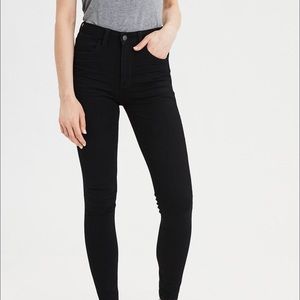 American Eagle Super High-Waisted Raw Hem Jean